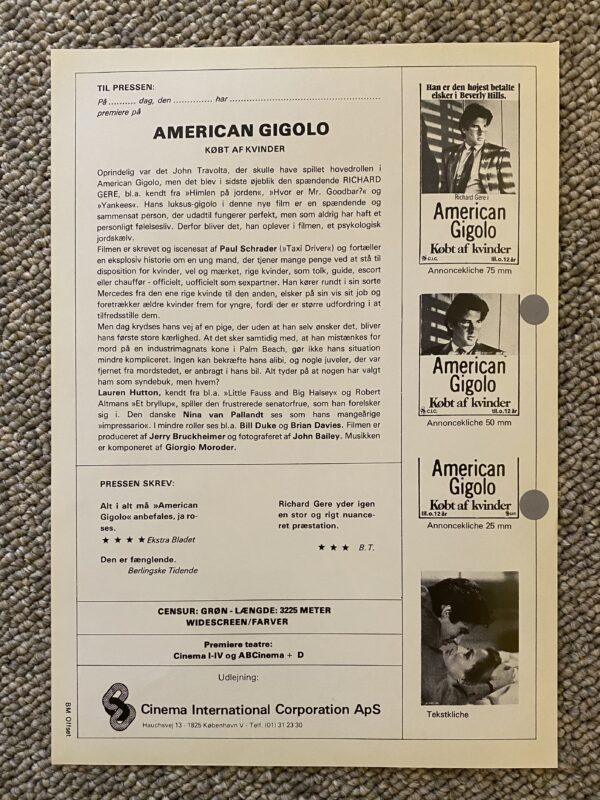 American Gigolo - 1980 - bagside