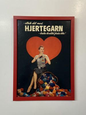 Hjertegarn - Dansk reklameskilt 1950/60'erne.